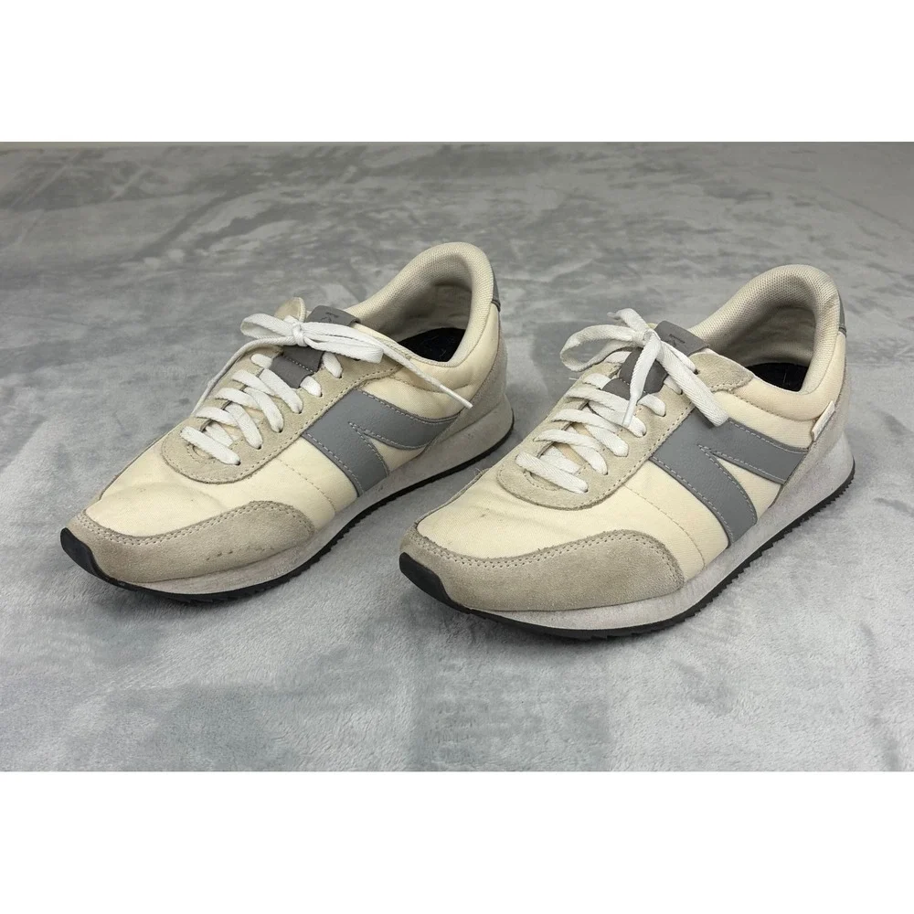 Kizik Milan Hands-Free Slip On Sneakers Mens 8.5 Womens 10 Cream Eco Shoes